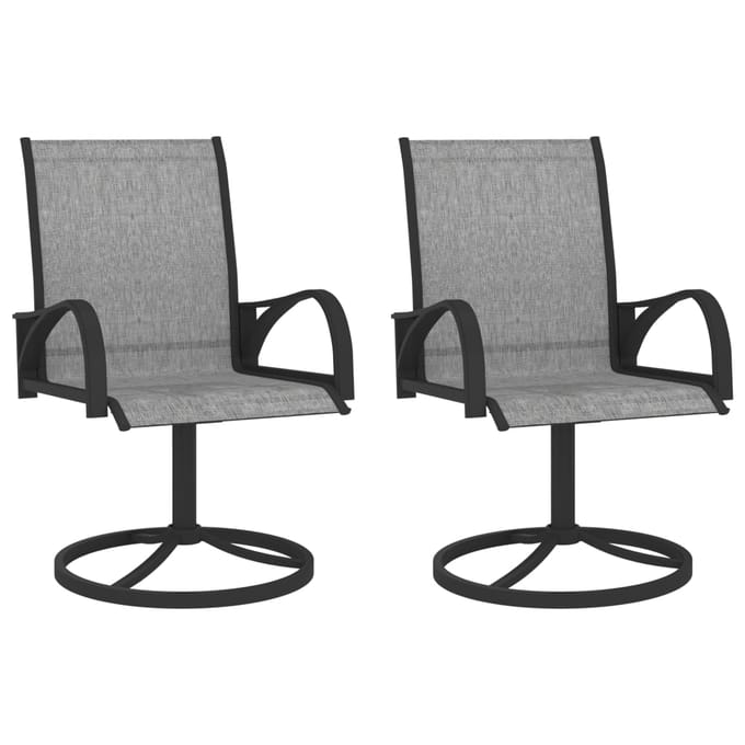 vidaXL - Tuinstoelen - draaibaar - 2 - st - textileen - en - staal - grijs