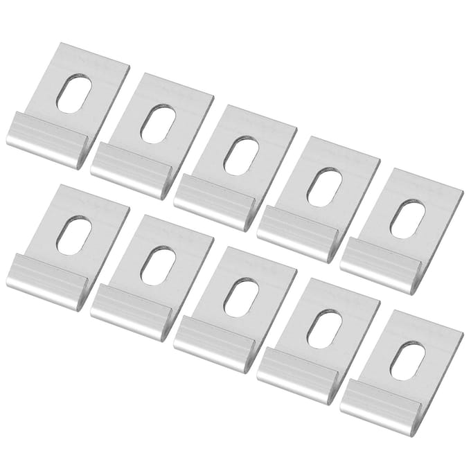 10 stuks Basisclips Haakbevestigingen Bevestigt Aluminium Kassen Bevestigingsset Zilver zilver