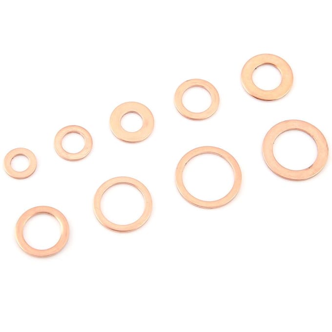 200 stuks Koperen Sluitring Pakking Platte Ring Afdichting Assortimentskit M5 M6 M8 M10 M12 M14