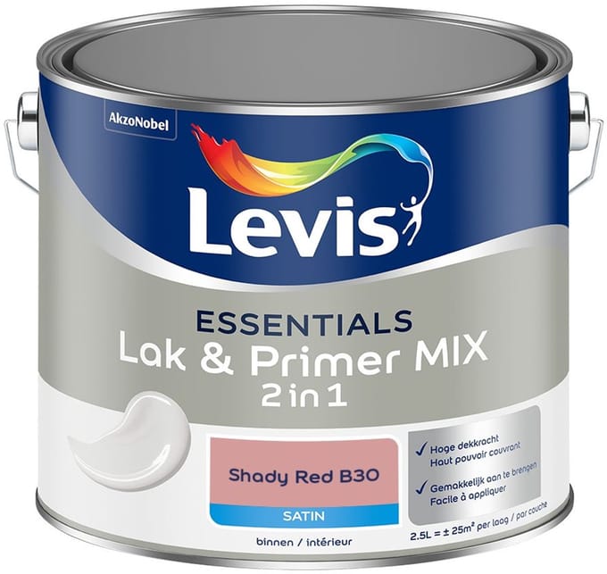 Levis - Essentials Lak & Primer Mix - Shady Red B30 - Mengverf - 2,5 L