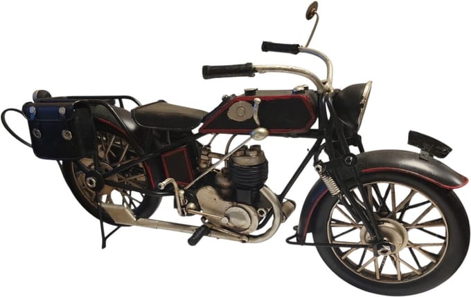 Maddeco - Blikken - zwart - rode - motor - blik - decoratie
