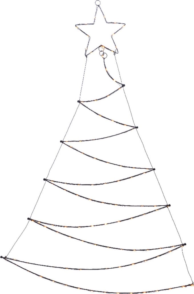 Metalen kerstboom zwart met 110 micro LED lampjes - 110CM