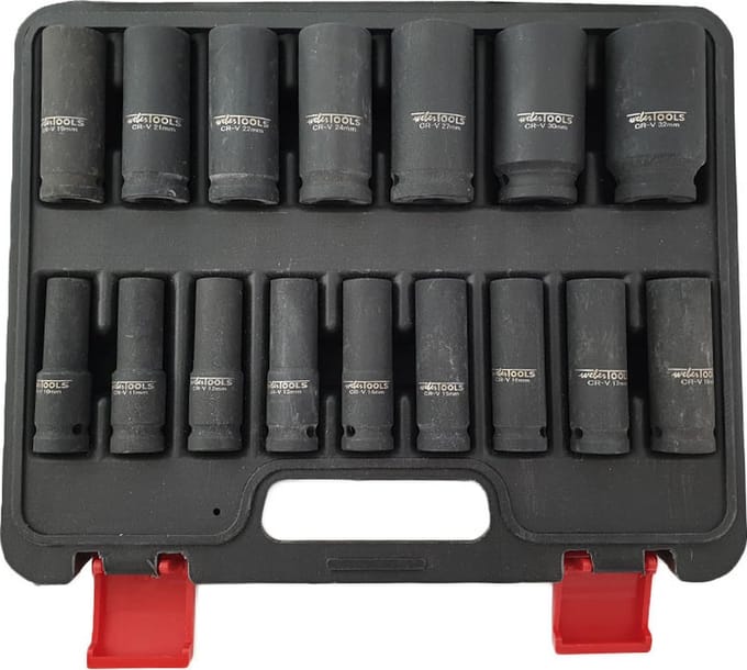 Weber Tools 1/2'' Krachtdoppen set 16-delig