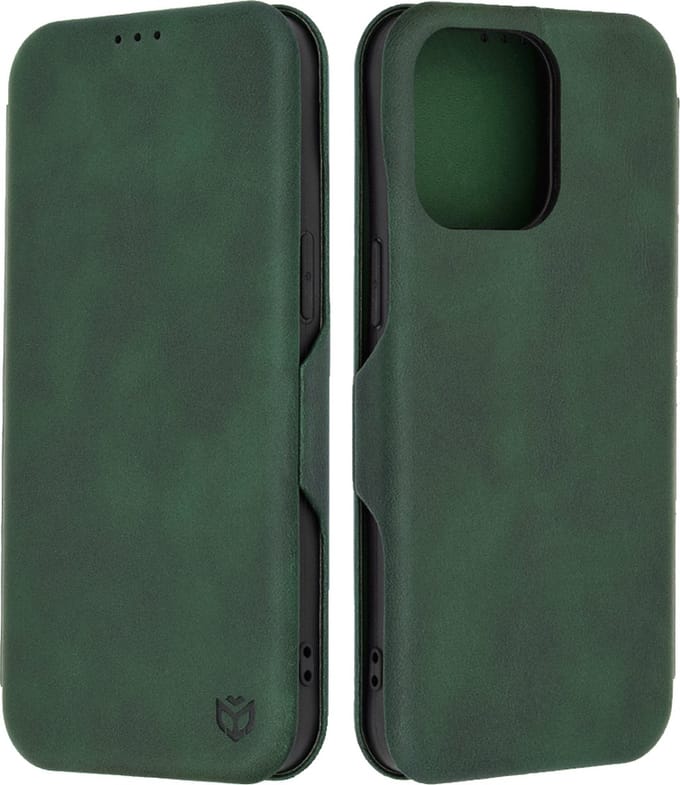 Hoesje geschikt voor Apple iPhone 15 Pro Max - Techsuit Safe+ Book Wallet Case - Donkergroen