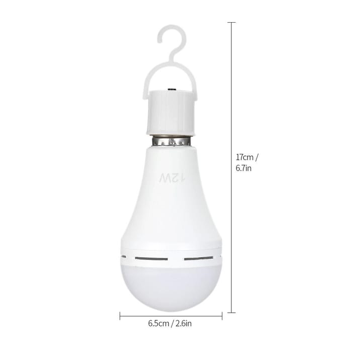 Pack de 2 ampoules LED d'urgence rechargeables multifonctions 6W, équivalent 60W, luminosité 6000K