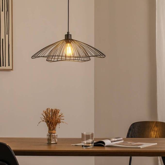 Opviq Hanglamp Tel, zwart, metaal, Ø 50 cm, metaal
