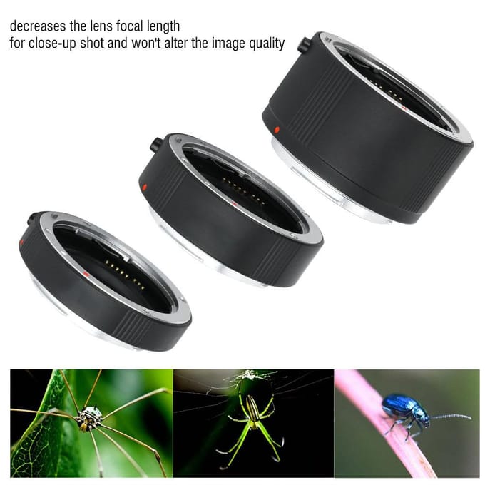 Automatisch Scherpstellende Macro Extension Lens Set 13+20+36mm voor Canon EOS Ef EF S Lens Camera gray
