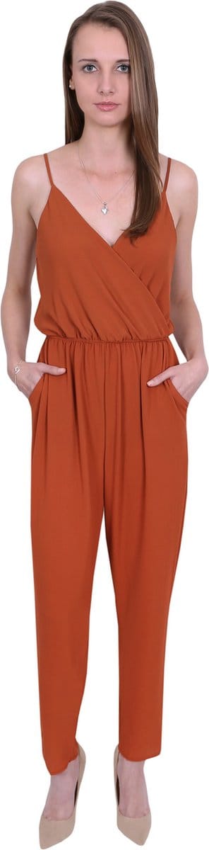 Dames jumpsuit in koperkleur van John Zack / L