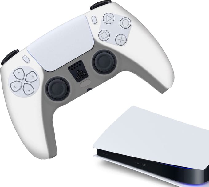 Gadgetpoint - Hoesjes & Skins voor PS5, PlayStation 5 - Performance Gaming Case - Soft Grip Covers - Anti-Slip Controller Accessoires - Wit