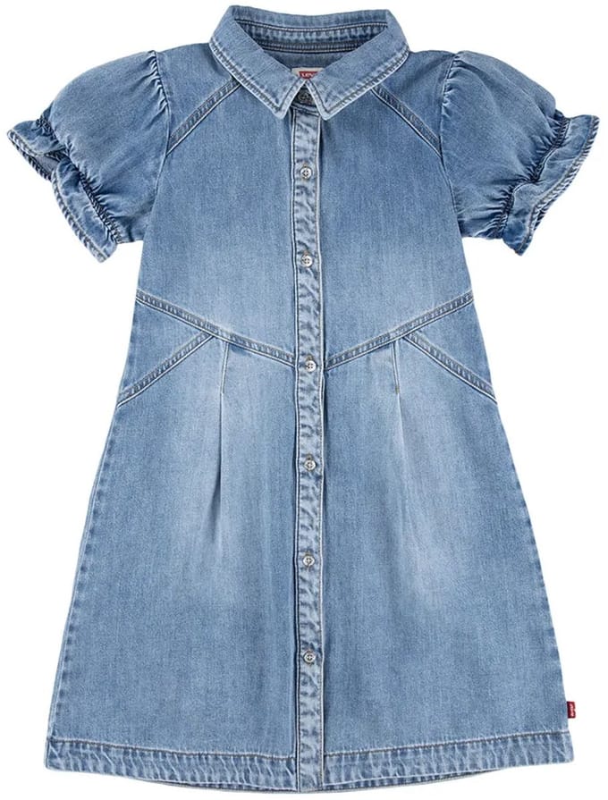 Levi´s ® Kids Western Button Up Korte Mouw Jurk Blauw 12 Years Meisje