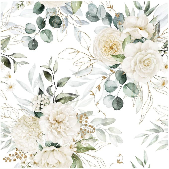 Ambiente Lunch servetten - Eucalyptus and roses
