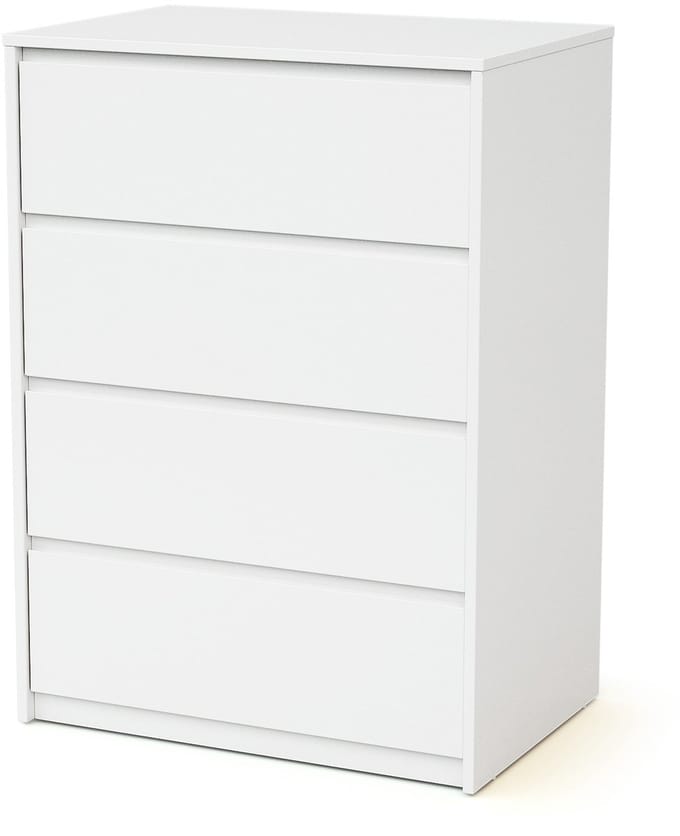 WEBABY - Houten baby ladekast met 4 lades en commode UNO - Wit