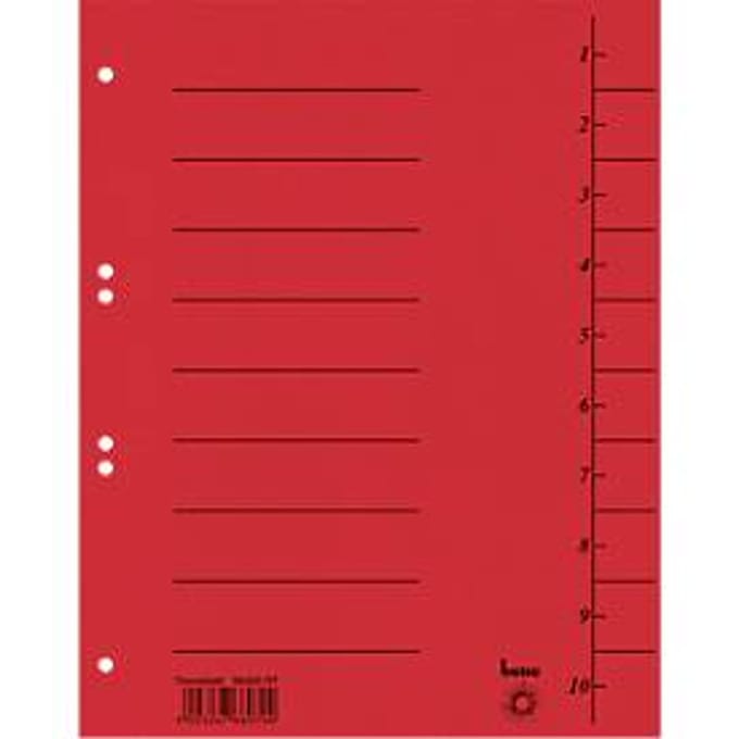 Scheidingsblad, Intensief karton, A4, rood