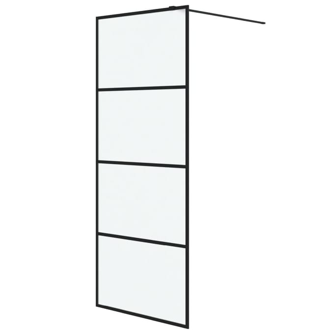 vidaXL - Inloopdouchewand - 80x195 - cm - mat - ESG-glas - zwart