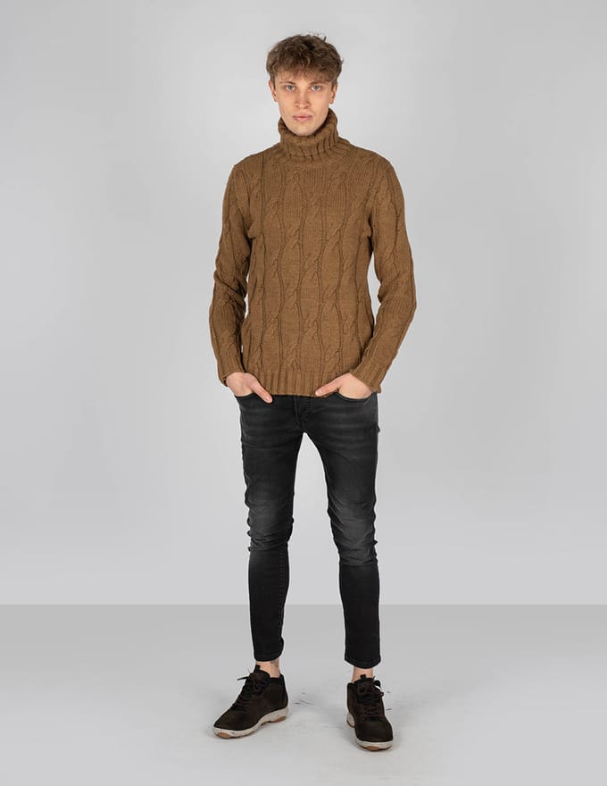 Xagon Man stoppen Turtleneck Mannen beige