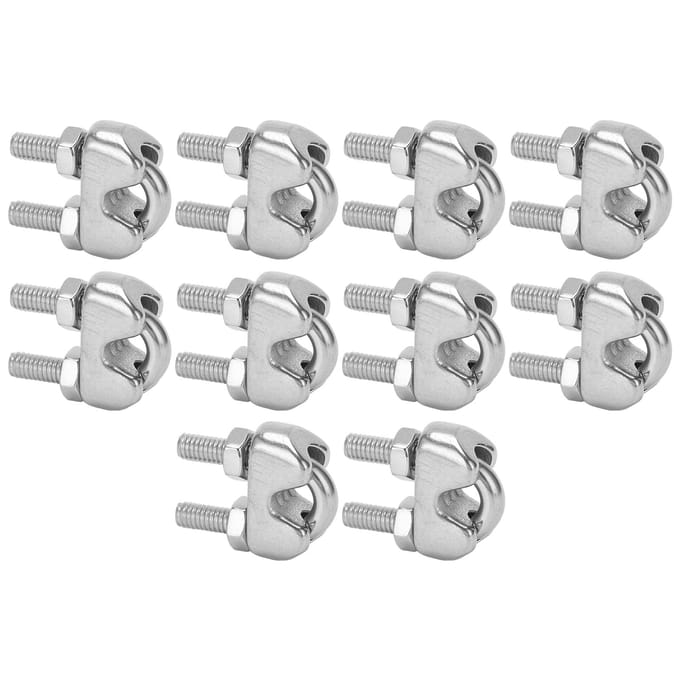 10 stuks 3/16 inch M4 roestvrij staal draadkabel klem U-beugel zadel bevestiger white