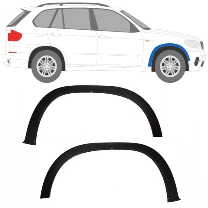 Spatbord sierlijst wielkast voor BMW X5 E70 2006-2013 / Links + Rechts / Set