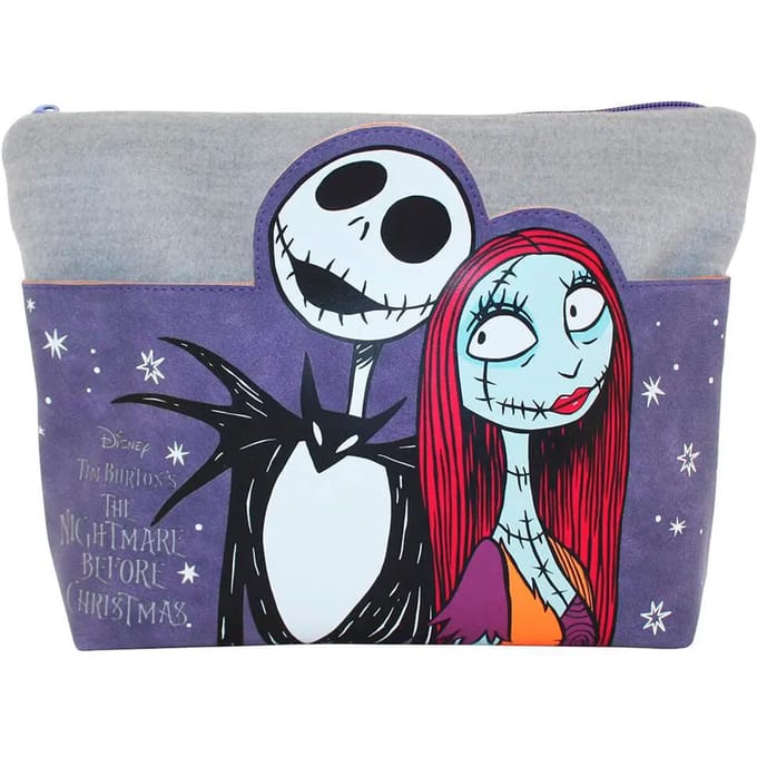 Nightmare Before Christmas Make Up Bag Jack & Sally Purple