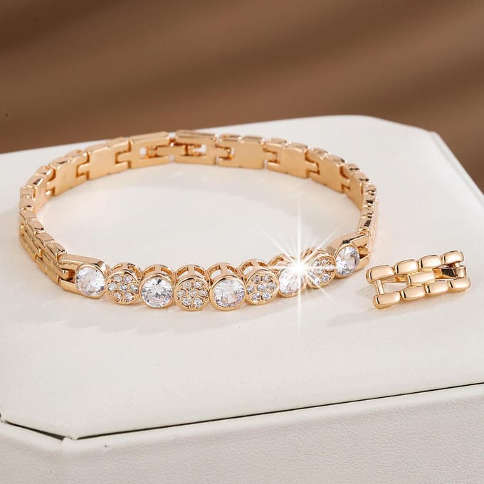 Mode micro ingelegde zirkoon temperament wilde retro ins koude stijl armband goud