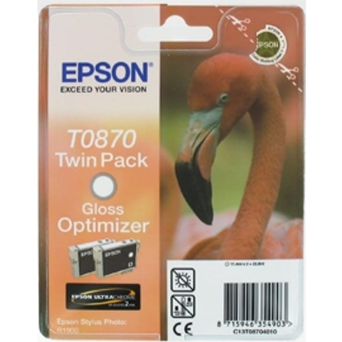 Epson T0870 inktcartridge gloss optimizer 2 stuks (origineel)