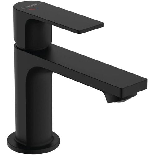 Hansgrohe Rebris e Eengreeps wastafelmengkraan - 80 - coolstart - ecosmart+ - met PopUp - trekwaste - mat zwart