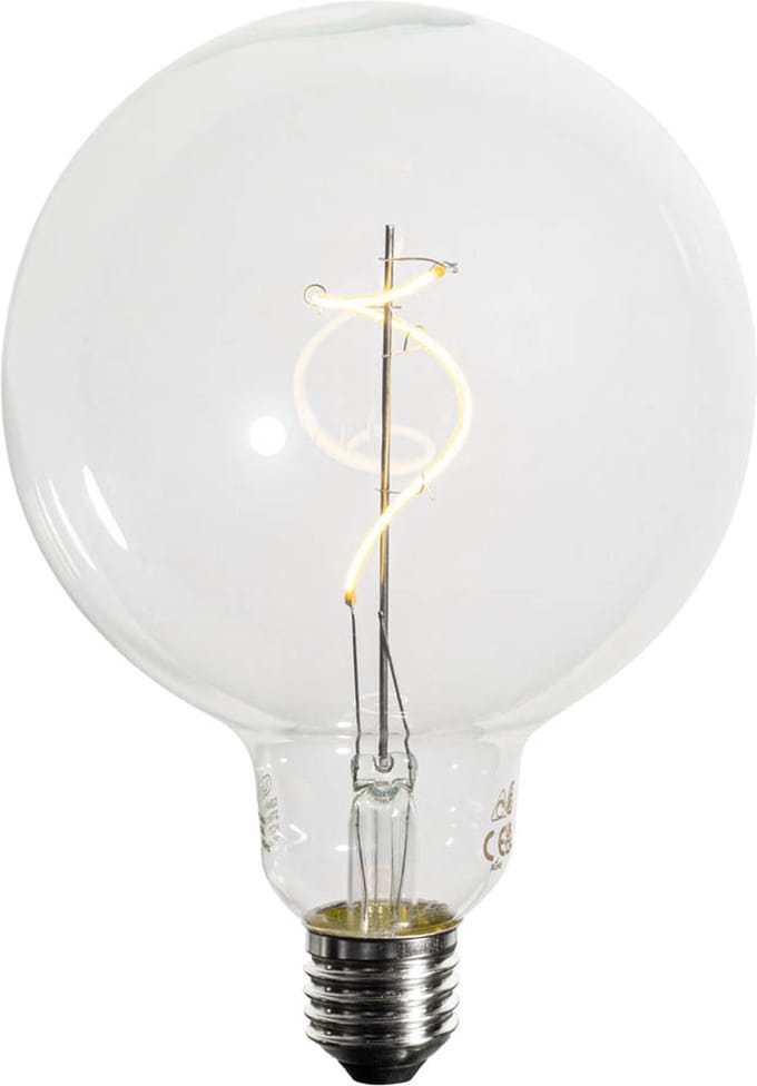 LUEDD E27 dimbare LED spiraal filament G125 4W 270 lm 2700K