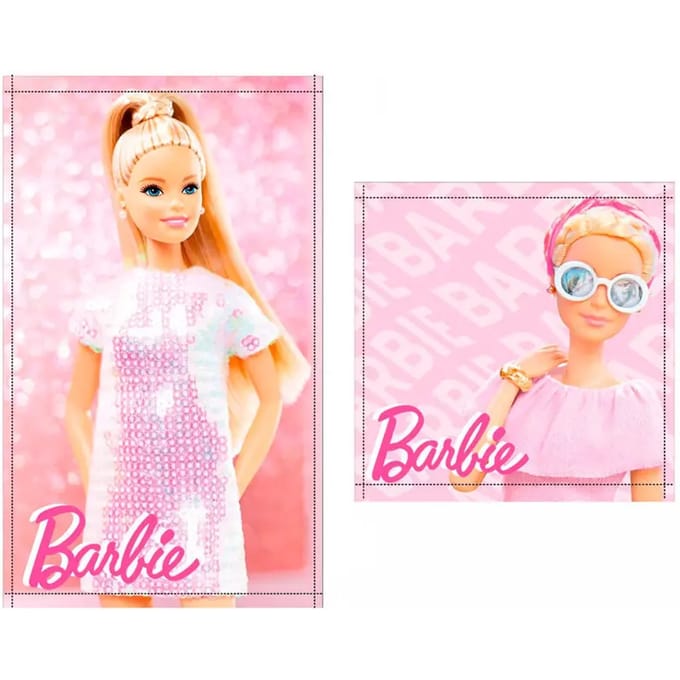 Poppenset 2 katoenen badhanddoeken Mattel (x12)