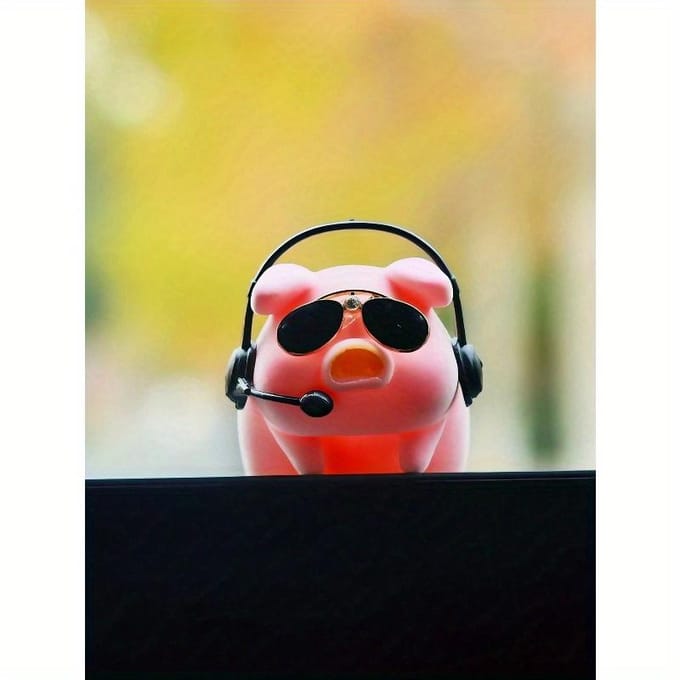 Pendentif de Voiture Cochon Dessin Animé Décoration de Rétroviseur one-size rose