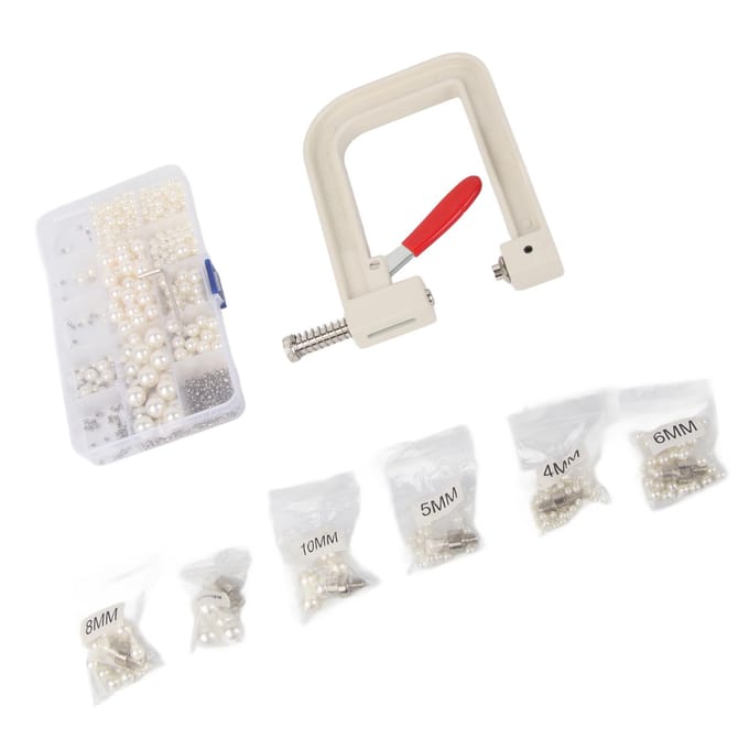 Parelzetmachine Kit met Handpersmachine Parels Nauwkeurige Positionering Handmatige Parelzetting white
