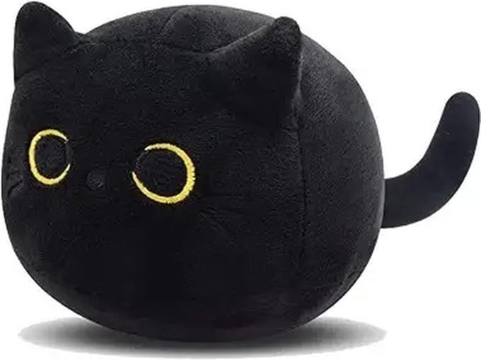 Klikkopers® - Kawaii knuffel - 22CM - Zwarte Kat Knuffel - Kawaii Knuffel Kat - Squish Knuffel