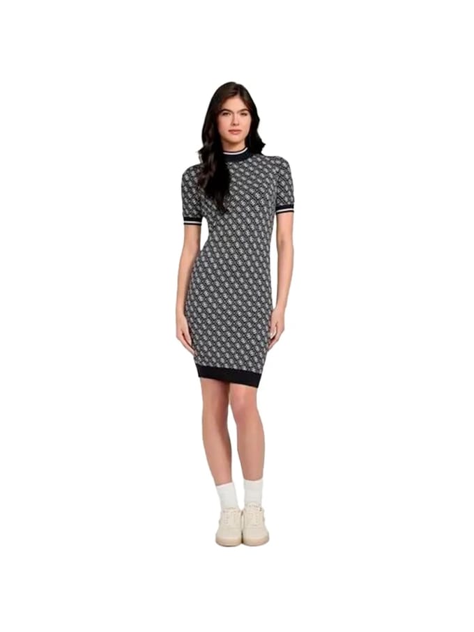 Guess Gebreide midi-jurk met marine 4G logo