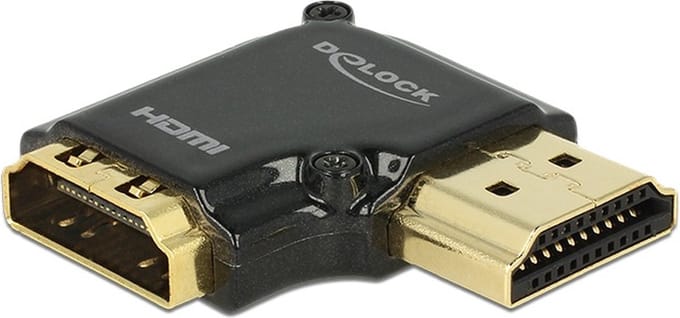Compacte Premium HDMI adapter - 90° haaks naar links - versie 2.0 (4K 60Hz + HDR)