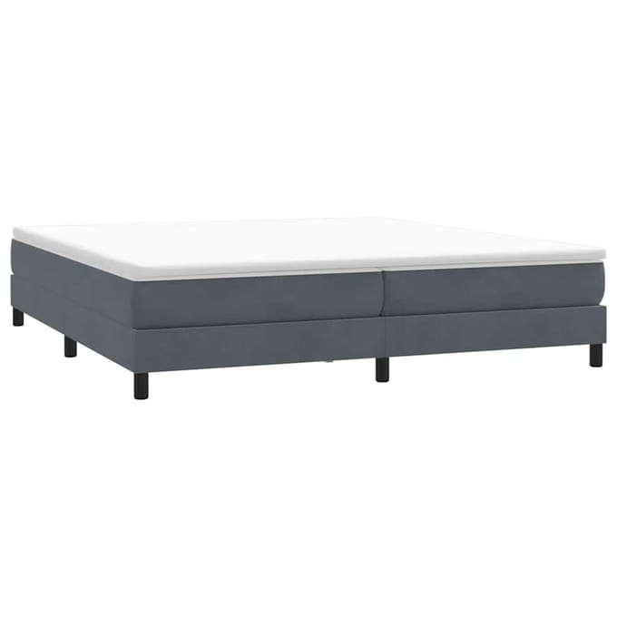 vidaXL - Boxspring - zonder - matras - fluweel - donkergrijs - 200x220 - cm