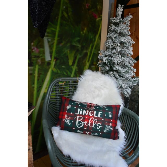 Gek op kussens! Sierkussen jingle bells long | 30 x 50 cm | katoen/linnen