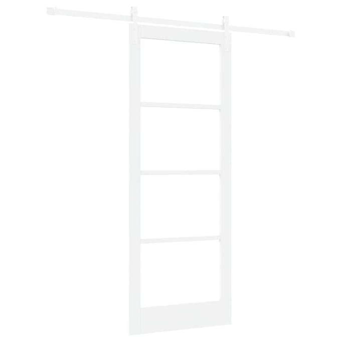 vidaXL - Schuifdeur - ORKDAL - Wit - 83 - x - 211 - cm - Massief - grenenhout - en - glas