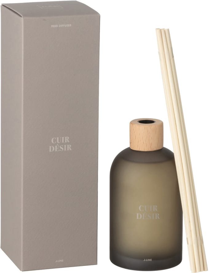 J-Line geurstokjes Accords Essentiels - Cuir Désir - bruin - 250 ml