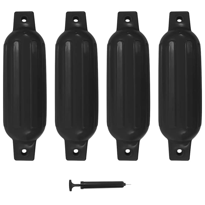 vidaXL - Bootstootkussens - 4 - st - Ø - 11x40 - cm - PVC - zwart
