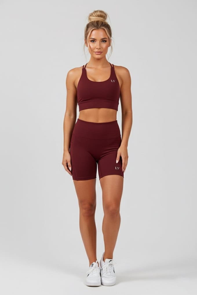 La V Sportshort Bordeaux rood L (Valt klein)