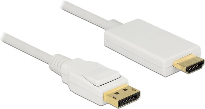 Premium DisplayPort naar HDMI kabel - DP 1.2 / HDMI 1.4 (4K 30Hz) / wit - 2 meter
