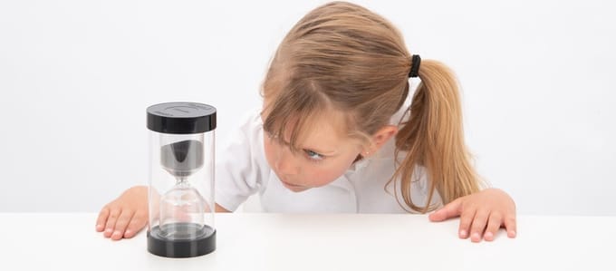 TickiT zandloper educatief speelgoed ColourBright 30 minuten zwart.