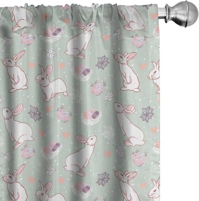 ABAKUHAUS Paasgordijnset – 2x Panelen 75x175 cm – Microvezel – Meerkleurig