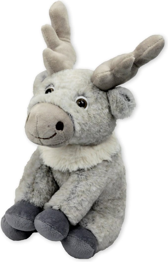 Inware pluche eland rendier knuffeldier - grijs - staand - 20 cm - Dieren knuffels