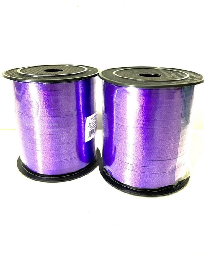 2 rollen cadeaulint krullint paars - per rol 200 meter - 5mm
