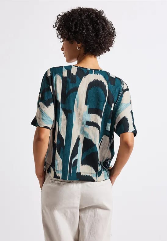Gedessineerd crinkle shirt