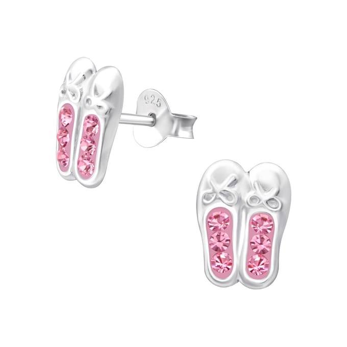 Amanto Kids Oorbellen Chelsea Pink - 925 Zilver E-Coating - Ballet - 9x7mm