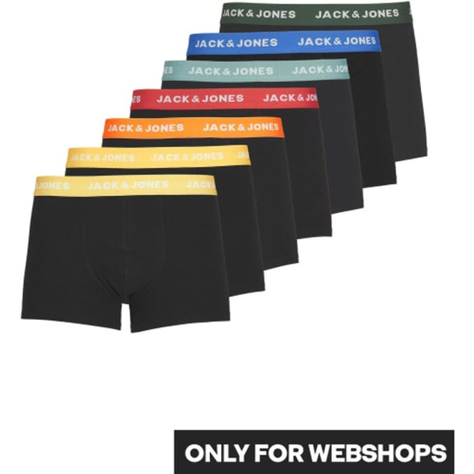 JACK & JONES- JACVITO SOLID TRUNKS 7 PACK NOOS - Heren - Trunks