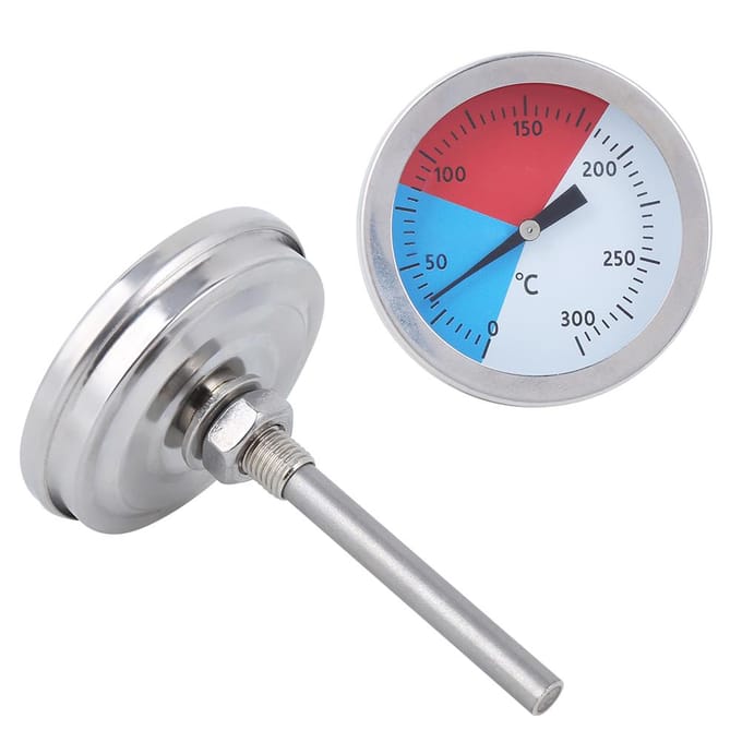 TSBX500 0300 celsius Roestvrijstalen Thermometer Tafel Temperatuurmeter voor Oven Grill BBQ white