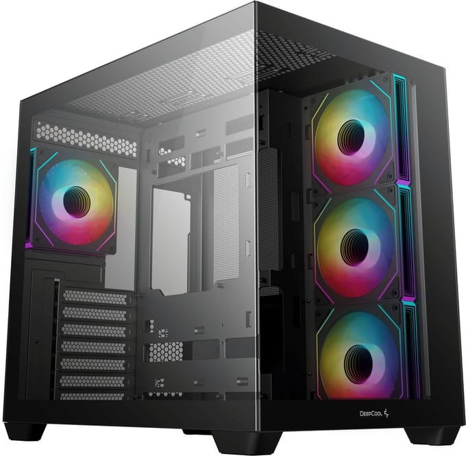DeepCool CG530 4F - Midtowermodel ITX, Micro-ATX, ATX - geen voeding (ATX) - 3x 2.5", 2x 3.5" - 2x USB A - 1x USB C - zwart