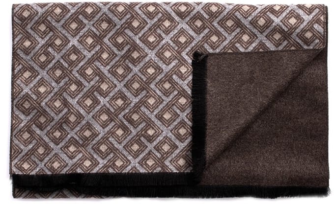 Tresanti DIONISIO Viscose scarf with geometric pattern Brown (TRSCIE208 - 400)