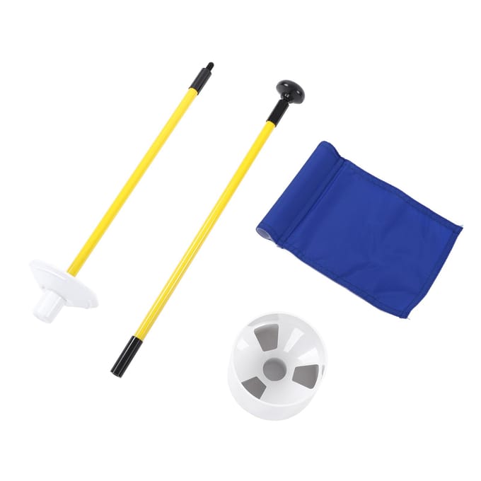 Oefen Golf Hole Paal Cup Vlaggenstok Afneembaar 2-delig Golf Putting Green Vlaggenstok Blauw white